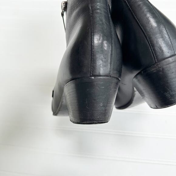 Saint Laurent Rock Chelsea Black Leather Ankle Boots Western Smooth 39.5 - Picture 9 of 15